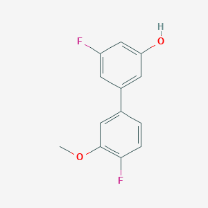 molecular formula C13H10F2O2 B6373886 3-Fluoro-5-(4-fluoro-3-methoxyphenyl)phenol CAS No. 1261895-51-5