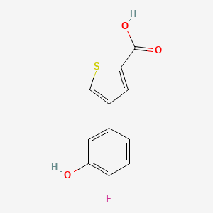 molecular formula C11H7FO3S B6374018 4-(4-Fluoro-3-hydroxyphenyl)thiophene-2-carboxylic acid CAS No. 1261897-65-7