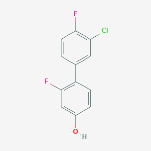 molecular formula C12H7ClF2O B6374087 4-(3-Chloro-4-fluorophenyl)-3-fluorophenol CAS No. 1261893-88-2
