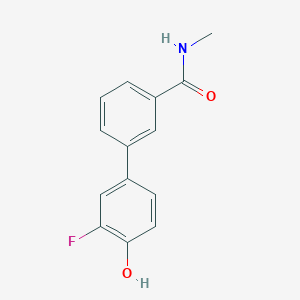 molecular formula C14H12FNO2 B6374166 2-Fluoro-4-[3-(N-methylaminocarbonyl)phenyl]phenol CAS No. 1261979-94-5