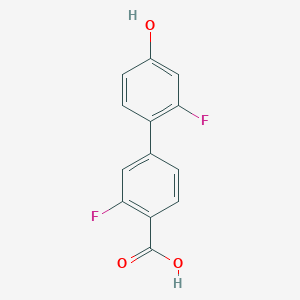 molecular formula C13H8F2O3 B6374411 4-(4-Carboxy-3-fluorophenyl)-3-fluorophenol CAS No. 1261962-15-5