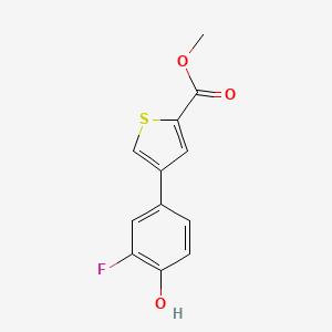 molecular formula C12H9FO3S B6374423 Methyl 4-(3-fluoro-4-hydroxyphenyl)thiophene-2-carboxylate CAS No. 1261918-43-7