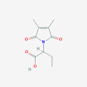 molecular formula C10H13NO4 B063749 2-(3,4-Dimethyl-2,5-dioxopyrrol-1-yl)butanoic acid CAS No. 183149-83-9