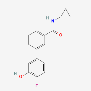 molecular formula C16H14FNO2 B6374927 5-[3-(Cyclopropylaminocarbonyl)phenyl]-2-fluorophenol CAS No. 1261947-51-6