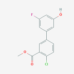 molecular formula C14H10ClFO3 B6375100 MFCD18314052 CAS No. 1261999-81-8