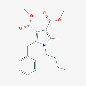 molecular formula C20H25NO4 B063752 1H-Pyrrole-3,4-dicarboxylic acid, 1-butyl-2-methyl-5-(phenylmethyl)-, dimethyl ester CAS No. 162151-92-0
