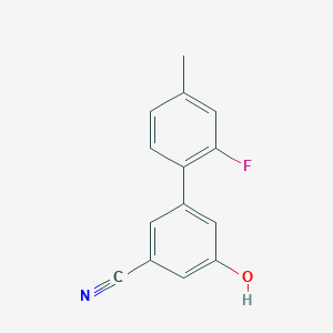 molecular formula C14H10FNO B6375741 3-Cyano-5-(2-fluoro-4-methylphenyl)phenol CAS No. 1261974-32-6