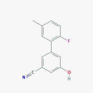molecular formula C14H10FNO B6375762 3-Cyano-5-(2-fluoro-5-methylphenyl)phenol CAS No. 1261949-63-6
