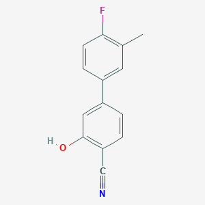 molecular formula C14H10FNO B6375809 2-Cyano-5-(4-fluoro-3-methylphenyl)phenol CAS No. 1261889-13-7