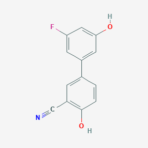 molecular formula C13H8FNO2 B6375830 2-Cyano-4-(3-fluoro-5-hydroxyphenyl)phenol CAS No. 1261967-47-8