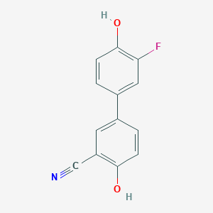 molecular formula C13H8FNO2 B6375832 2-Cyano-4-(3-fluoro-4-hydroxyphenyl)phenol CAS No. 1261963-63-6