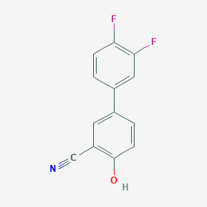 molecular formula C13H7F2NO B6375996 2-Cyano-4-(3,4-difluorophenyl)phenol CAS No. 1261919-03-2