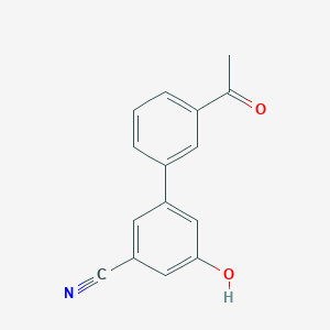 molecular formula C15H11NO2 B6376010 5-(3-Acetylphenyl)-3-cyanophenol CAS No. 1261983-08-7