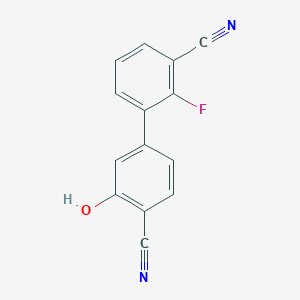 molecular formula C14H7FN2O B6376061 2-Cyano-5-(3-cyano-2-fluorophenyl)phenol CAS No. 1261932-03-9