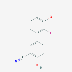 molecular formula C14H10FNO2 B6376218 2-Cyano-4-(2-fluoro-3-methoxyphenyl)phenol CAS No. 1261941-98-3