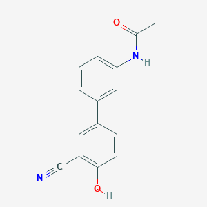 molecular formula C15H12N2O2 B6376524 4-(3-Acetylaminophenyl)-2-cyanophenol CAS No. 1261919-16-7