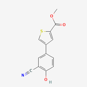 molecular formula C13H9NO3S B6376704 Methyl 4-(3-cyano-4-hydroxyphenyl)thiophene-2-carboxylate CAS No. 1262000-96-3