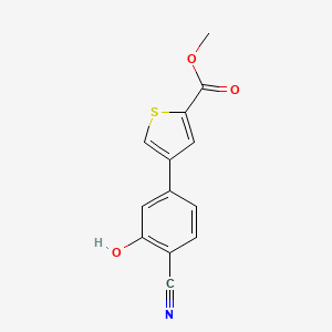 molecular formula C13H9NO3S B6376708 Methyl 4-(4-cyano-3-hydroxyphenyl)thiophene-2-carboxylate CAS No. 1261929-45-6