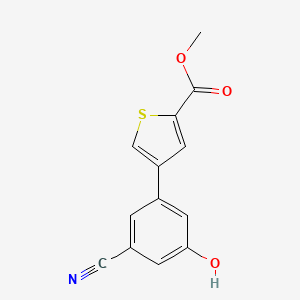 molecular formula C13H9NO3S B6376729 Methyl 4-(3-cyano-5-hydroxyphenyl)thiophene-2-carboxylate CAS No. 1261986-29-1