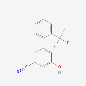 molecular formula C14H8F3NO B6376776 3-Cyano-5-(2-trifluoromethylphenyl)phenol CAS No. 1261983-51-0