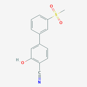 molecular formula C14H11NO3S B6376986 2-Cyano-5-(3-methylsulfonylphenyl)phenol CAS No. 1261918-41-5