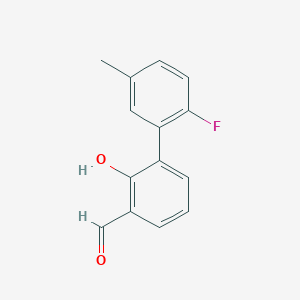 molecular formula C14H11FO2 B6377726 6-(2-Fluoro-5-methylphenyl)-2-formylphenol CAS No. 1261943-51-4