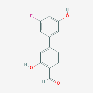 molecular formula C13H9FO3 B6377826 5-(3-Fluoro-5-hydroxyphenyl)-2-formylphenol CAS No. 1261994-60-8