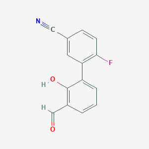 6-(5-Cyano-2-fluorophenyl)-2-formylphenol, 95%