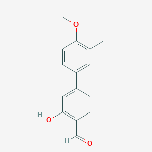 molecular formula C15H14O3 B6378088 2-Formyl-5-(4-methoxy-3-methylphenyl)phenol CAS No. 1261976-41-3