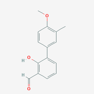 molecular formula C15H14O3 B6378090 2-Formyl-6-(4-methoxy-3-methylphenyl)phenol, 95% CAS No. 1261976-50-4