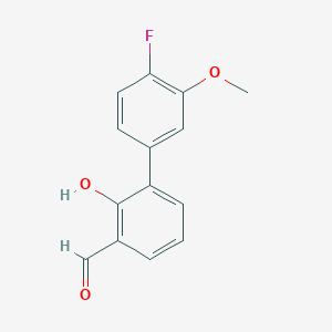 6-(4-Fluoro-3-methoxyphenyl)-2-formylphenol, 95%
