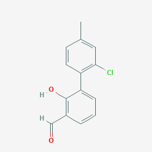 molecular formula C14H11ClO2 B6378246 6-(2-Chloro-4-methylphenyl)-2-formylphenol CAS No. 1258636-40-6