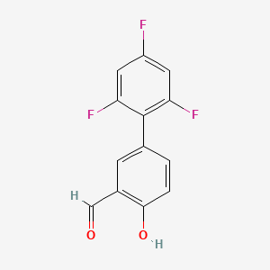 molecular formula C13H7F3O2 B6378354 2-Formyl-4-(2,4,6-trifluorophenyl)phenol CAS No. 1111129-46-4