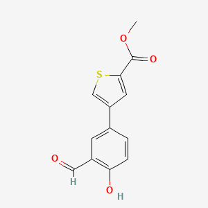 molecular formula C13H10O4S B6378553 Methyl 4-(3-formyl-4-hydroxyphenyl)thiophene-2-carboxylate CAS No. 1261892-16-3