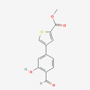 molecular formula C13H10O4S B6378578 Methyl 4-(4-formyl-3-hydroxyphenyl)thiophene-2-carboxylate CAS No. 1261895-27-5
