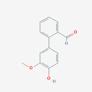 molecular formula C14H12O3 B6379377 4-(2-Formylphenyl)-2-methoxyphenol CAS No. 1261903-32-5