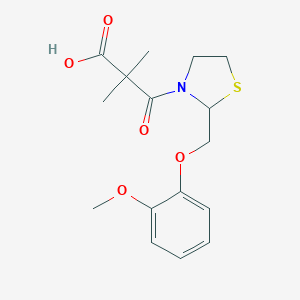 alpha,alpha-Dimethyl-2-((2-methoxyphenoxy)methyl)-beta-oxo-3-thiazolidinepropanoic acid