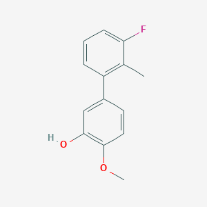 molecular formula C14H13FO2 B6379544 5-(3-Fluoro-2-methylphenyl)-2-methoxyphenol CAS No. 1261988-78-6