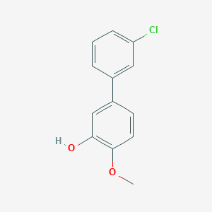 molecular formula C13H11ClO2 B6379615 5-(3-Chlorophenyl)-2-methoxyphenol CAS No. 1261947-38-9