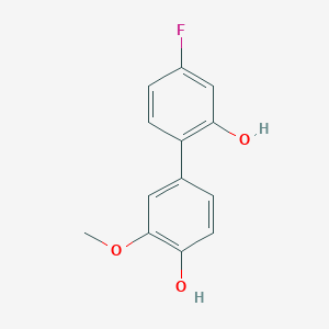 molecular formula C13H11FO3 B6379620 4-(4-Fluoro-2-hydroxyphenyl)-2-methoxyphenol CAS No. 1261919-61-2