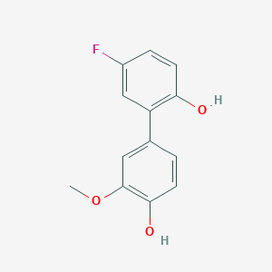 molecular formula C13H11FO3 B6379628 4-(5-Fluoro-2-hydroxyphenyl)-2-methoxyphenol CAS No. 1261926-84-4