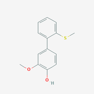 molecular formula C14H14O2S B6379804 2-Methoxy-4-(2-methylthiophenyl)phenol CAS No. 1261890-84-9