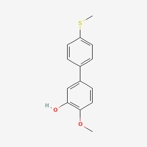 molecular formula C14H14O2S B6379831 2-Methoxy-5-(4-methylthiophenyl)phenol CAS No. 1261954-75-9