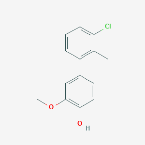 molecular formula C14H13ClO2 B6379907 4-(3-Chloro-2-methylphenyl)-2-methoxyphenol CAS No. 1261948-50-8