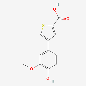 molecular formula C12H10O4S B6379960 4-(4-Hydroxy-3-methoxyphenyl)thiophene-2-carboxylic acid CAS No. 1261920-91-5