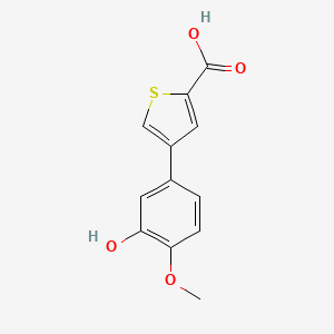 molecular formula C12H10O4S B6379969 4-(3-Hydroxy-4-methoxyphenyl)thiophene-2-carboxylic acid CAS No. 1261891-01-3