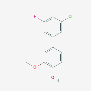 molecular formula C13H10ClFO2 B6380003 4-(3-Chloro-5-fluorophenyl)-2-methoxyphenol CAS No. 1262001-12-6