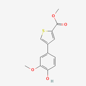 molecular formula C13H12O4S B6380113 Methyl 4-(4-hydroxy-3-methoxyphenyl)thiophene-2-carboxylate CAS No. 1262001-46-6