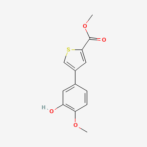 molecular formula C13H12O4S B6380119 Methyl 4-(3-hydroxy-4-methoxyphenyl)thiophene-2-carboxylate CAS No. 1261997-85-6