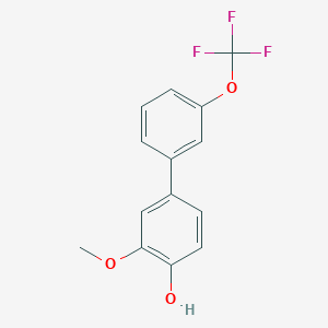 molecular formula C14H11F3O3 B6380341 2-Methoxy-4-(3-trifluoromethoxyphenyl)phenol CAS No. 1261927-47-2